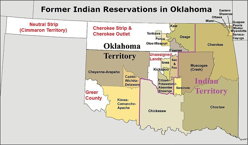 carte réserves indiennes oklahoma