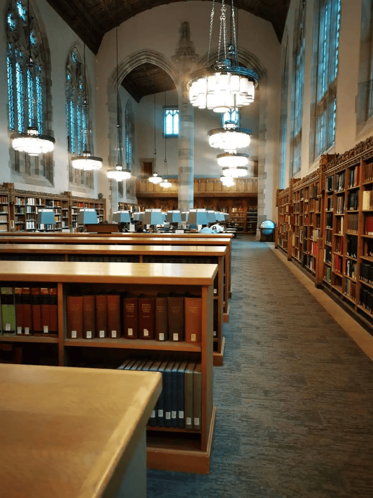 salle de lecture bibliothèque université Yale